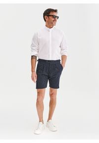 Pako Lorente - PAKO LORENTE - Szorty męskie w prążek z lnem. Okazja: na co dzień. Materiał: len. Długość: krótkie. Wzór: prążki. Sezon: lato. Styl: casual #3
