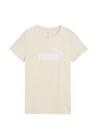 Puma - T-shirt Damski Logo ESS No.1. Kolor: beżowy. Sport: turystyka piesza