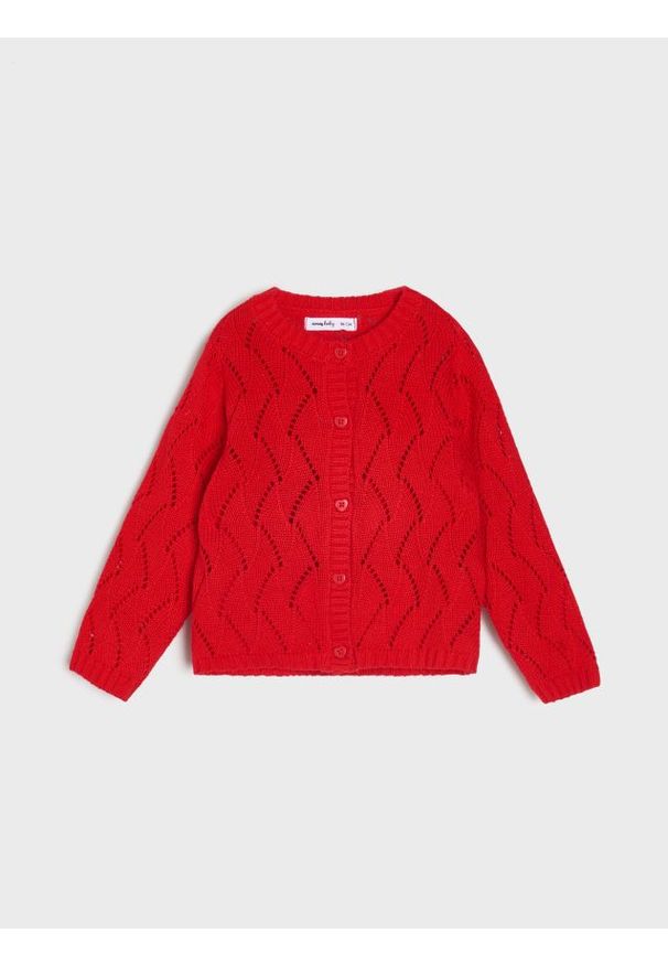 Sinsay - Bawełniany sweter - czerwony. Kolor: czerwony. Materiał: bawełna