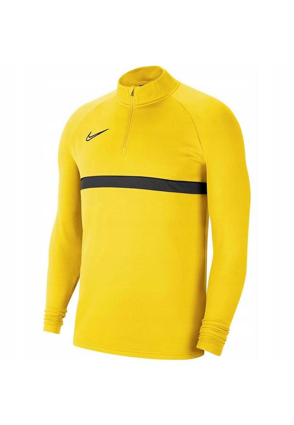 Nike - Męska Koszulka Academy 21 DriFIT Quarter Zip Drill Top. Kolor: brązowy, wielokolorowy, żółty
