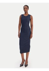 Guess Sukienka codzienna W6RK72 D6980 Granatowy Regular Fit. Okazja: na co dzień. Kolor: niebieski. Materiał: wiskoza. Typ sukienki: proste. Styl: casual #1
