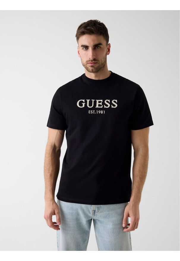 Guess T-Shirt 182676 Czarny Classic Fit. Kolor: czarny