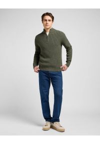 Lee - MESKI SWETER LEE CLEAN HALF ZIP KNIT OLIVE GRAY 112370539 #3