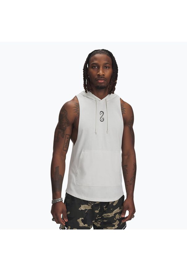 Bluza męska Under Armour Project Rock Snake SL. Typ kołnierza: polo. Kolor: biały. Styl: rockowy