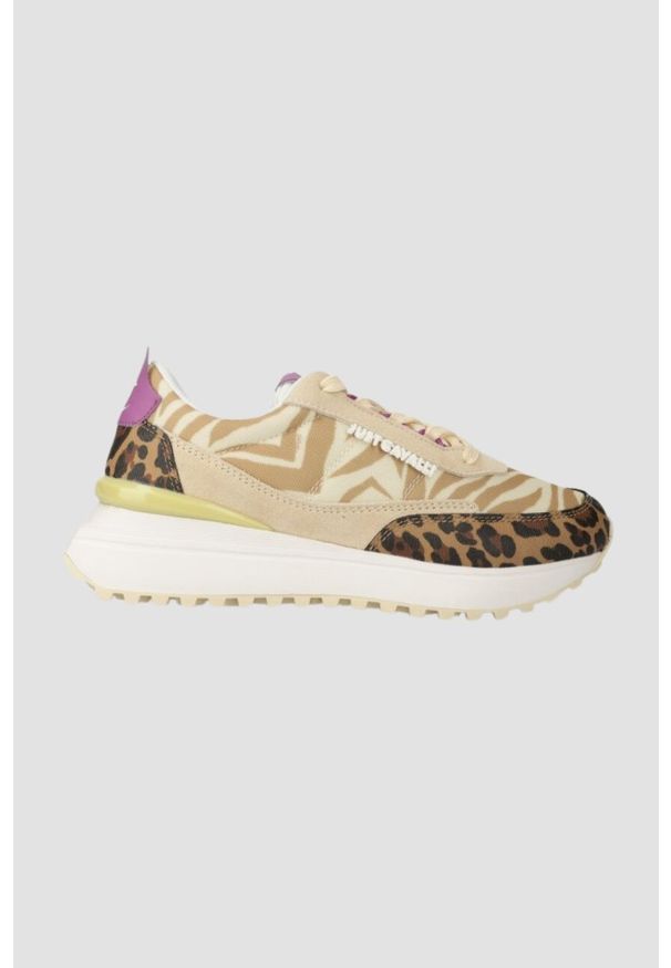 Just Cavalli - JUST CAVALLI Beżowe sneakersy Fondo Karina Dis, Rozmiar 36. Kolor: beżowy