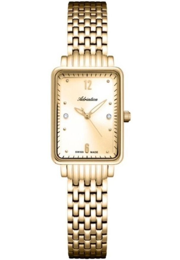 Zegarek damski Adriatica A3829.1171Q CYRKONIE złoty. Kolor: złoty