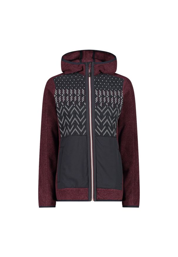 Polar z kapturem dla kobiet CMP. Typ kołnierza: kaptur. Kolor: czerwony, szary, biały, wielokolorowy. Materiał: polar. Sport: turystyka piesza