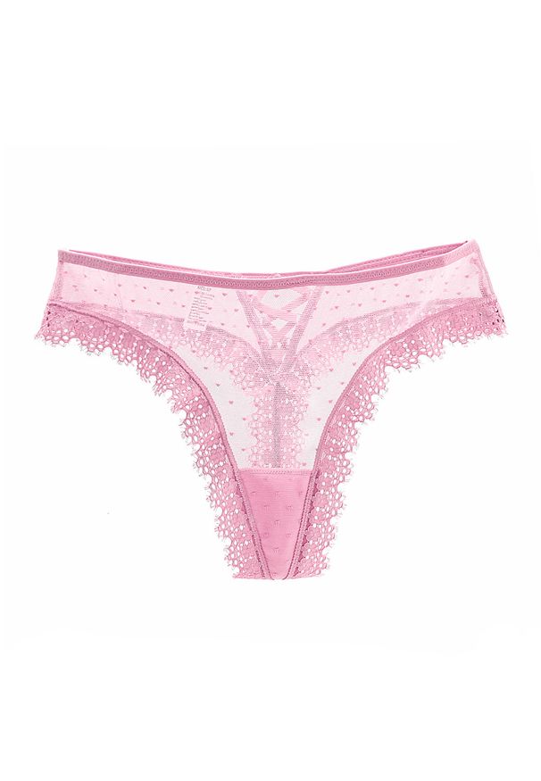 Intica - Stringi bezszwowe z koronką niewidoczne pod odzieżą Shalini. Kolor: różowy. Materiał: koronka. Wzór: koronka