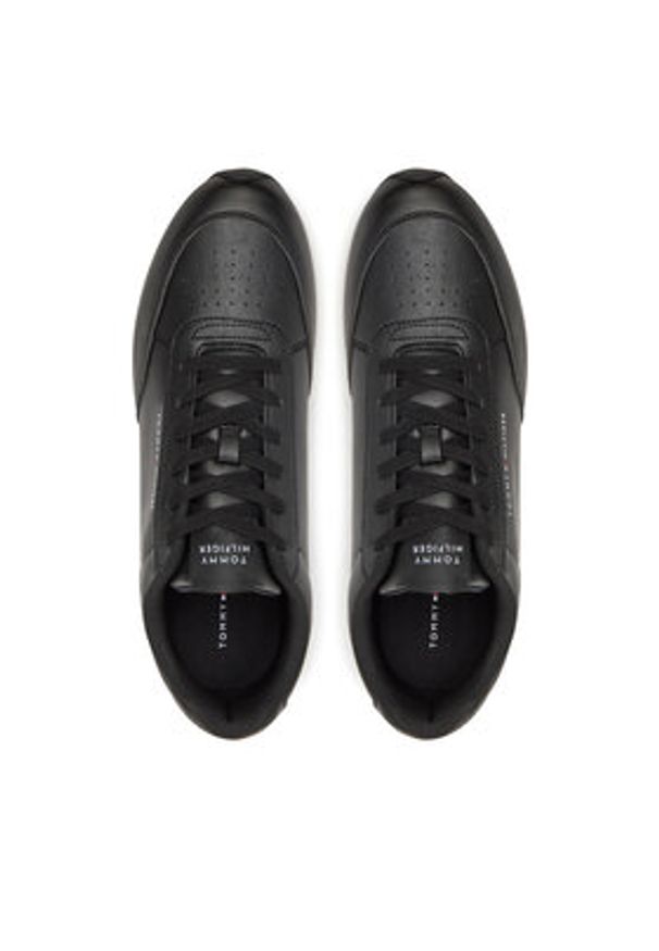 TOMMY HILFIGER - Tommy Hilfiger Sneakersy Lo Runner Pu Mix FM0FM05419 Czarny. Kolor: czarny. Materiał: skóra
