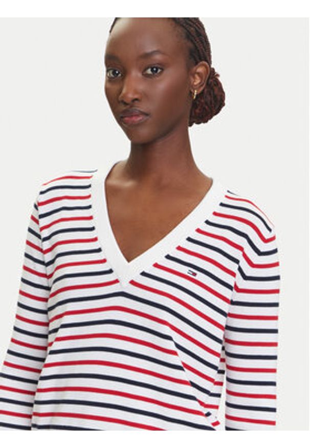 Tommy Jeans Sweter Essential DW0DW19888 Kolorowy Regular Fit. Materiał: bawełna. Wzór: kolorowy