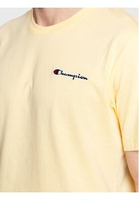 Champion T-Shirt Small Script Logo Embroidery 218006 Żółty Regular Fit. Kolor: żółty. Materiał: bawełna #2