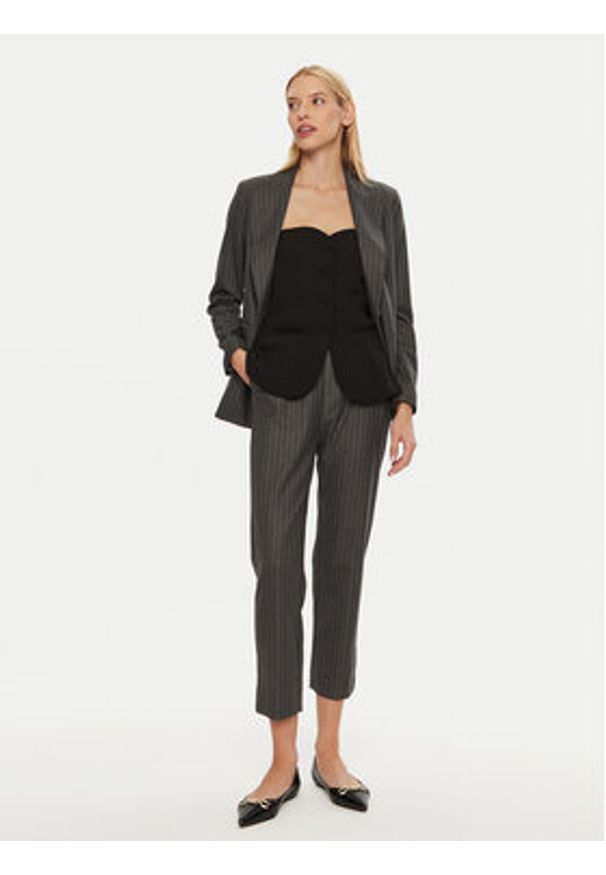 Maryley Marynarka 24IB187/M11 Szary Regular Fit. Kolor: szary. Materiał: elastan, wiskoza