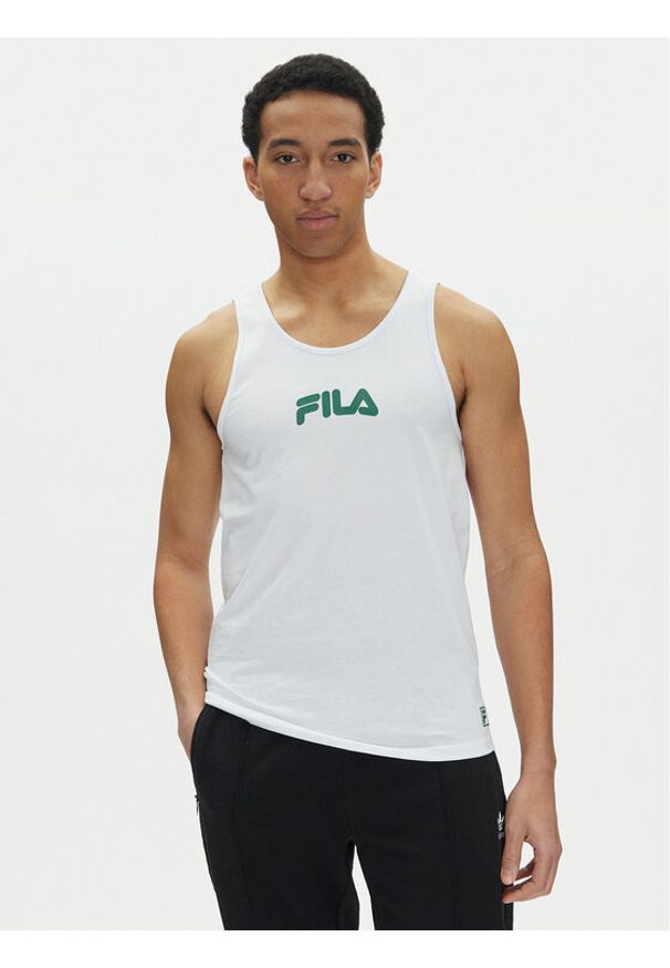 Fila Tank top Lirey FAM0919 Biały Slim Fit. Kolor: biały. Materiał: bawełna