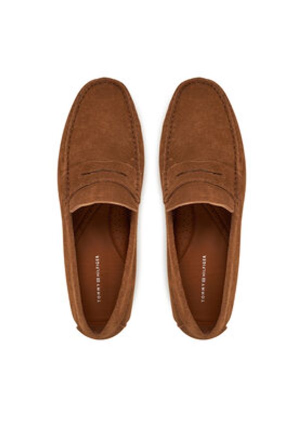 TOMMY HILFIGER - Tommy Hilfiger Mokasyny Casual Hilfiger Suede Driver FM0FM04998 Brązowy. Okazja: na co dzień. Kolor: brązowy. Materiał: skóra, zamsz. Styl: casual