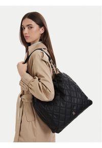 TOMMY HILFIGER - Tommy Hilfiger Torebka Th Feminine Tote AW0AW18719 Czarny. Kolor: czarny. Materiał: skórzane #1