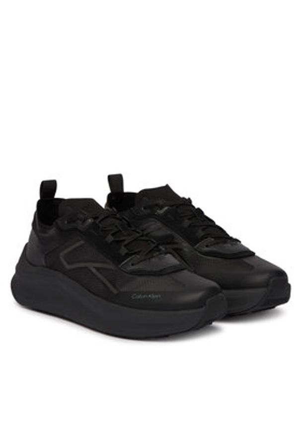 Calvin Klein Sneakersy Chunky Run Laceup Stripe Ny HM0HM02160 Czarny. Kolor: czarny. Materiał: materiał. Sport: bieganie