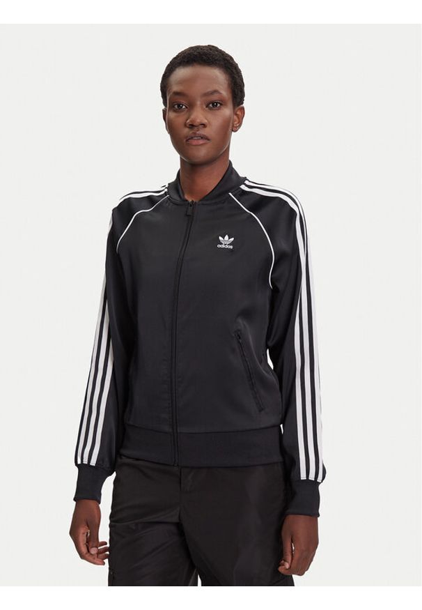 Adidas - adidas Bluza SST adicolor Satin JZ6733 Czarny Regular Fit. Kolor: czarny. Materiał: syntetyk