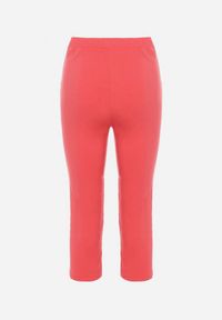 Born2be - Różowe Spodnie 3/4 z Elastyczną Gumką w Pasie i Suwakami Leazira. Okazja: na co dzień. Kolor: różowy. Styl: casual, elegancki #7