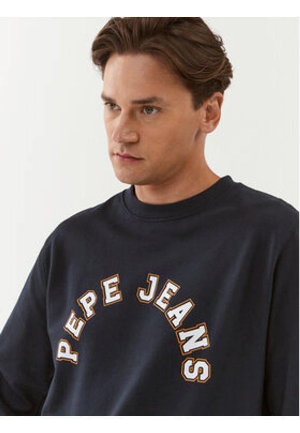 Pepe Jeans Bluza Westend Sweat PM582524 Granatowy Regular Fit. Kolor: niebieski. Materiał: bawełna