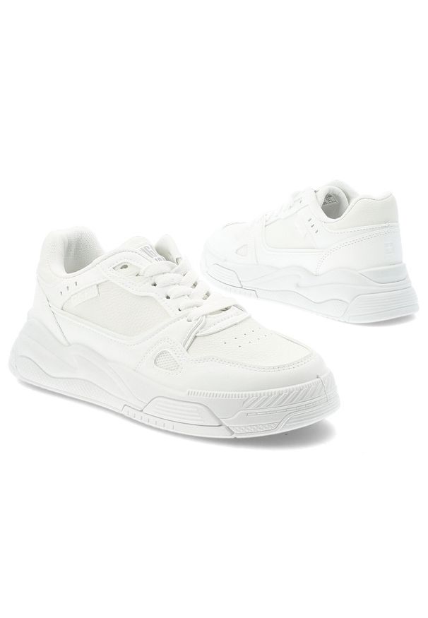 Big-Star - Białe Klasyczne Sneakersy Damskie Big Star. Okazja: na co dzień, na spacer. Zapięcie: sznurówki. Kolor: biały. Materiał: syntetyk, materiał. Sport: turystyka piesza
