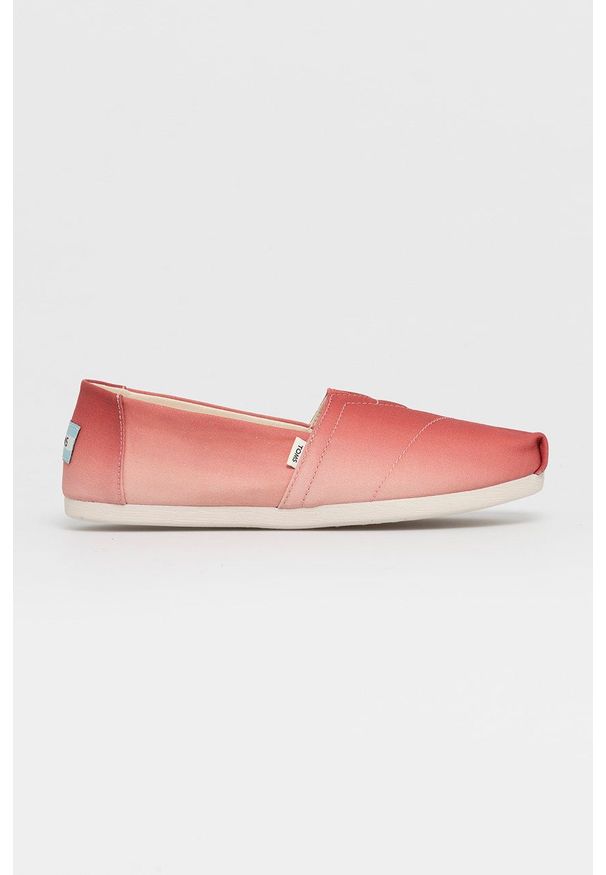 Toms Espadryle kolor różowy. Kolor: różowy. Materiał: guma, materiał. Wzór: gładki