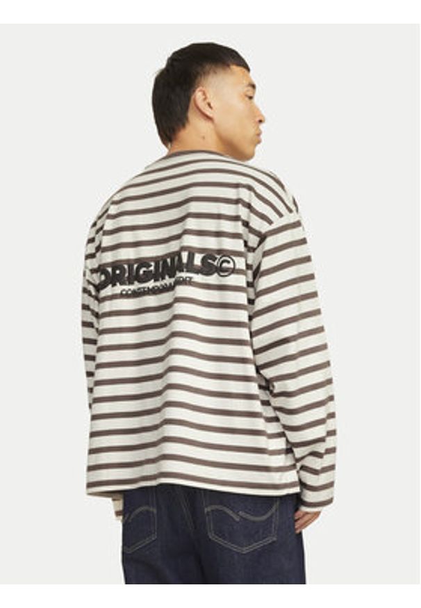 Jack & Jones Longsleeve Islington 12273202 Beżowy Loose Fit. Kolor: beżowy. Materiał: bawełna. Długość rękawa: długi rękaw