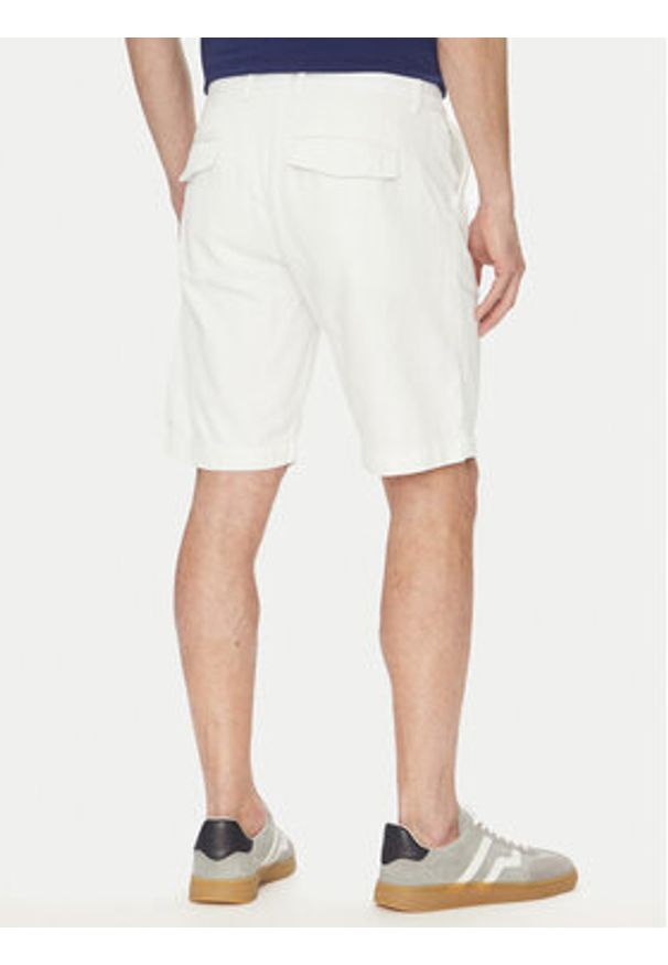 La Martina Szorty materiałowe Vics MAB004 TL147 Biały Regular Fit. Kolor: biały. Materiał: bawełna
