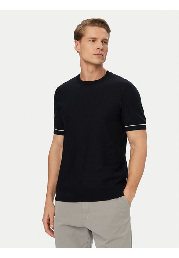 BOSS T-Shirt H-Nalon 50560482 Granatowy Regular Fit. Kolor: niebieski. Materiał: bawełna