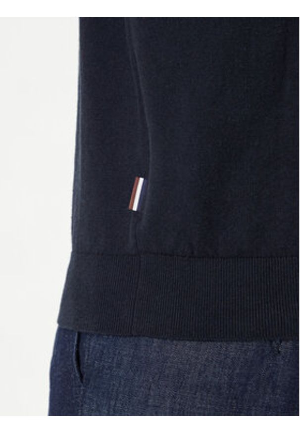 Bugatti Golf 7700-85520D Granatowy Regular Fit. Typ kołnierza: golf. Kolor: niebieski. Materiał: bawełna