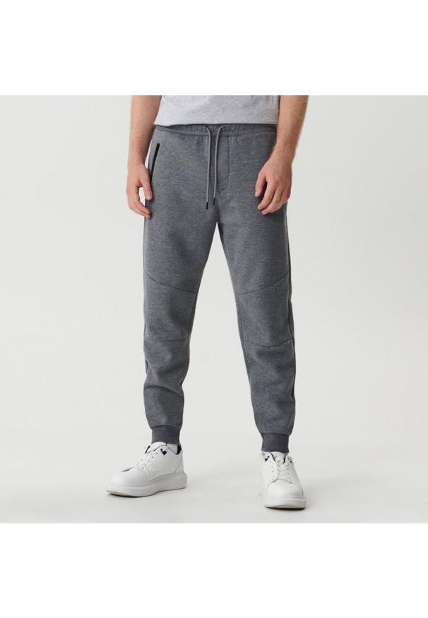 Sinsay - Spodnie dresowe jogger - Szary. Kolor: szary. Materiał: dresówka