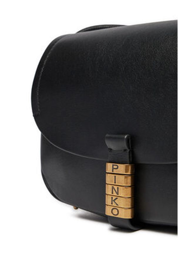 Pinko - PINKO Torebka Saddle Mini AI 24-25 PLTT 103831 A1ZX Czarny. Kolor: czarny. Materiał: skórzane