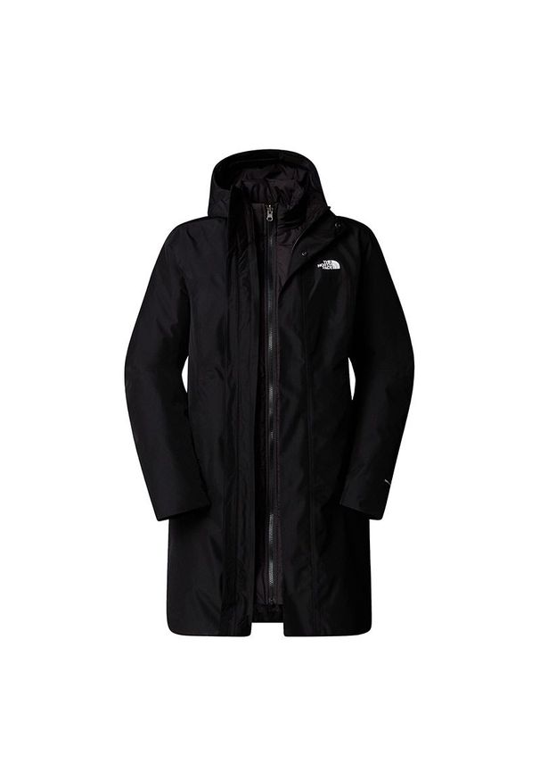Kurtka damska The North Face 3 in 1 Suzanne Triclimate 2.0 0A8DZZJK31 - czarna. Typ kołnierza: kaptur. Kolor: czarny. Materiał: puch. Długość: długie. Sezon: zima. Styl: klasyczny