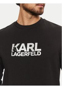 Karl Lagerfeld - KARL LAGERFELD Bluza 705091 551917 Czarny Regular Fit. Typ kołnierza: dekolt w karo. Kolor: czarny. Materiał: bawełna #3