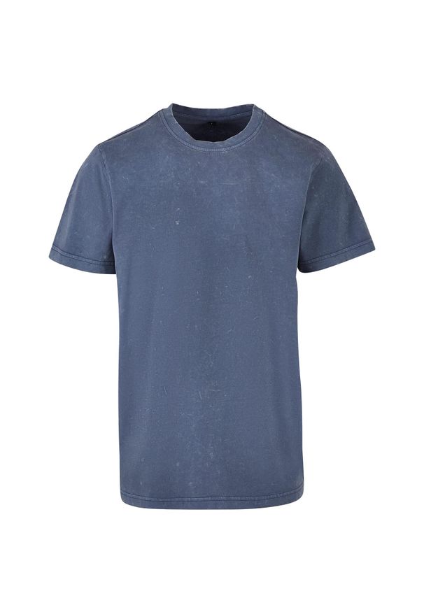 BUILD YOUR BRAND - Koszulka Z Okrągłym Dekoltem Dla Dorosłych Unisex Acid Wash. Kolor: niebieski