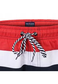 Spodenki Plażowe (Kąpielówki) - Pako Jeans - Kolorowe. Kolor: czerwony, wielokolorowy, niebieski. Materiał: poliester. Wzór: kolorowy