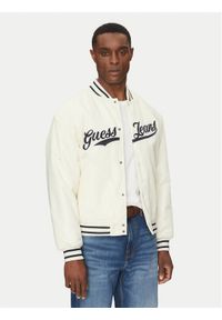 Guess Jeans Kurtka bomber M5RL54 WHAA2 Beżowy Regular Fit. Kolor: beżowy. Materiał: syntetyk