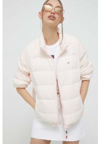 Tommy Jeans kurtka puchowa damska kolor różowy przejściowa. Kolor: różowy. Materiał: puch. Długość rękawa: raglanowy rękaw #3