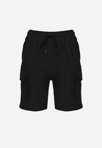 Born2be - Czarne Szorty z Bawełną w Stylu Safari z Kieszeniami Cargo Sabririla. Okazja: na co dzień. Kolor: czarny. Materiał: bawełna. Długość: długie. Sezon: lato. Styl: casual #3