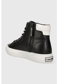 Calvin Klein trampki VULC HIGH TOP damskie kolor czarny HW0HW01679. Nosek buta: okrągły. Zapięcie: sznurówki. Kolor: czarny. Materiał: skóra. Szerokość cholewki: normalna #5