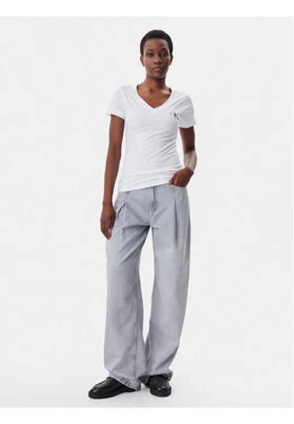 Calvin Klein Jeans Komplet 2 t-shirtów J20J223447 Biały Regular Fit. Kolor: biały. Materiał: bawełna