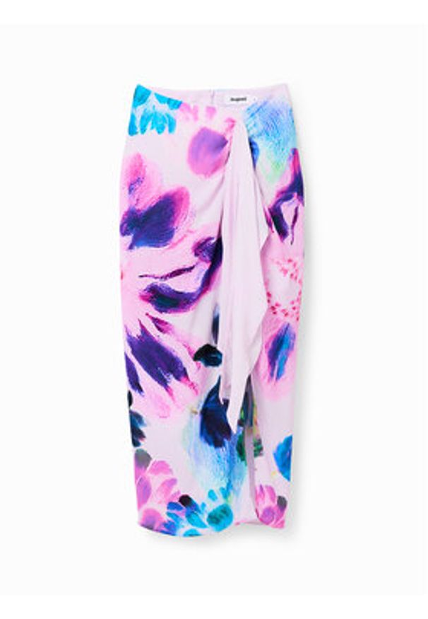 Desigual Spódnica midi June-Lacroix 23SWFW25 Kolorowy Regular Fit. Materiał: wiskoza. Wzór: kolorowy