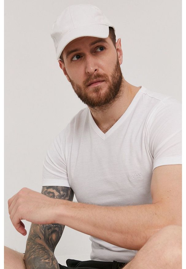BOSS - Boss - T-shirt (3-pack). Okazja: na co dzień. Kolor: biały. Materiał: dzianina. Wzór: gładki. Styl: casual