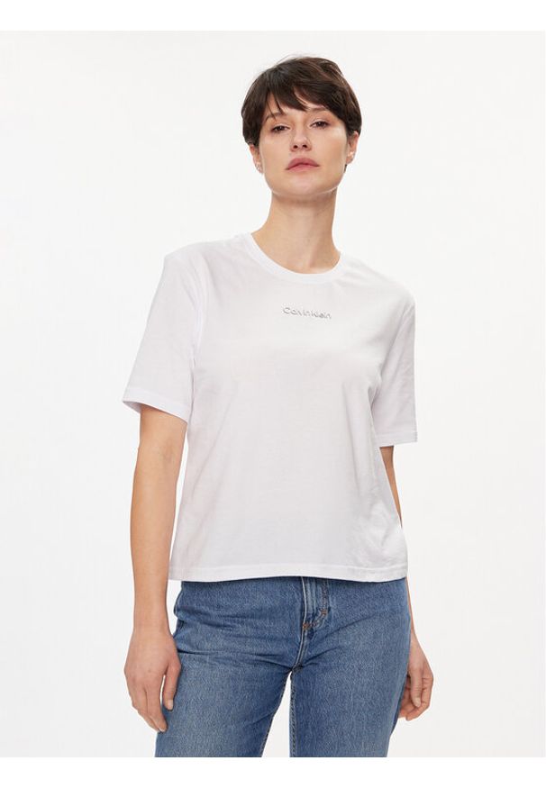 Calvin Klein Performance T-Shirt 00GWS4K210 Biały Relaxed Fit. Kolor: biały. Materiał: bawełna