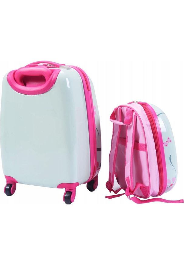 Marko Zestaw Podróżny Sowy różowy. Kolor: różowy. Materiał: materiał. Wzór: kolorowy, paski. Styl: wakacyjny