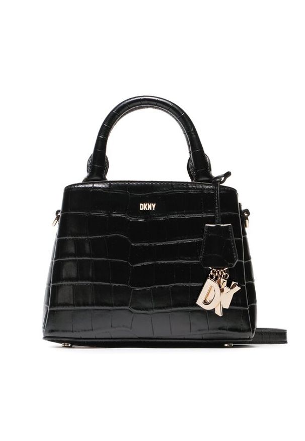 DKNY Torebka Paige Sm Satchel R23DP465 Czarny. Kolor: czarny. Materiał: skórzane