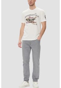 Aeronautica Militare - AERONAUTICA MILITARE Biały bawełniany męski t-shirt, Rozmiar XXL. Okazja: na co dzień. Kolor: biały. Materiał: bawełna. Styl: casual, sportowy, elegancki, klasyczny #2