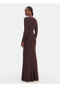 Elisabetta Franchi Sukienka wieczorowa AB-R146-1E2-V750 Brązowy Regular Fit. Kolor: brązowy. Materiał: wiskoza. Styl: wizytowy #5