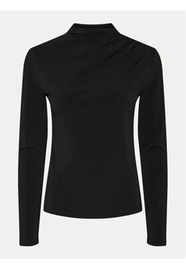Pieces Bluzka Madison 17153519 Czarny Slim Fit. Kolor: czarny. Materiał: syntetyk