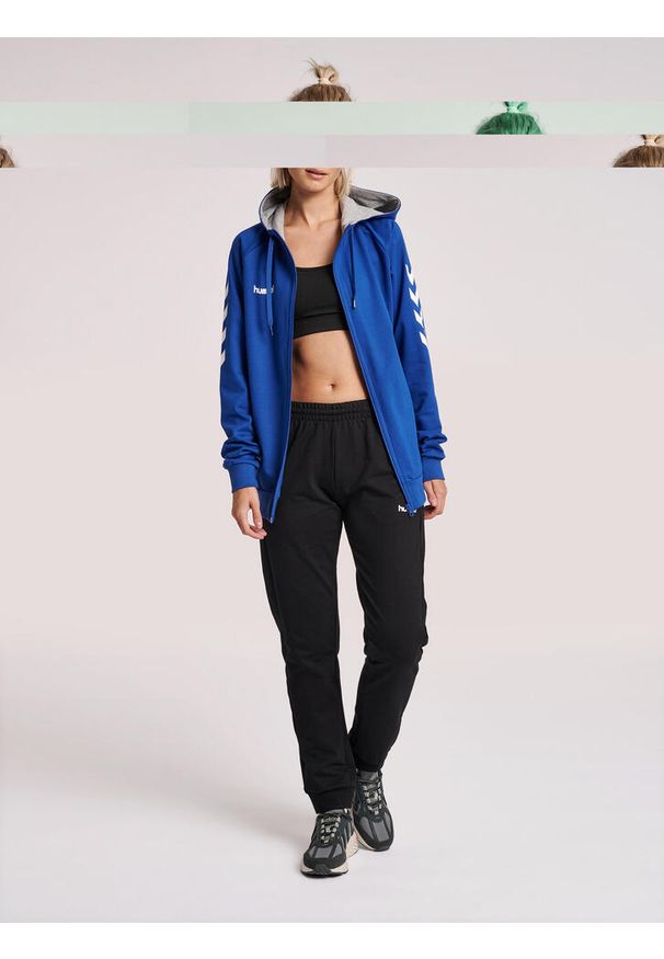 Bluza z kapturem do piłki ręcznej damska Hummel Go Cotton Zip Hoodie Woman. Typ kołnierza: kaptur. Kolor: niebieski, wielokolorowy, biały. Sport: piłka ręczna