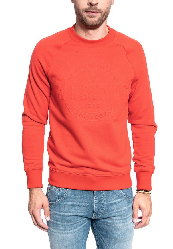Mustang - MĘSKA BLUZA MUSTANG BEN C RAGLAN 1009162 7179. Długość rękawa: raglanowy rękaw